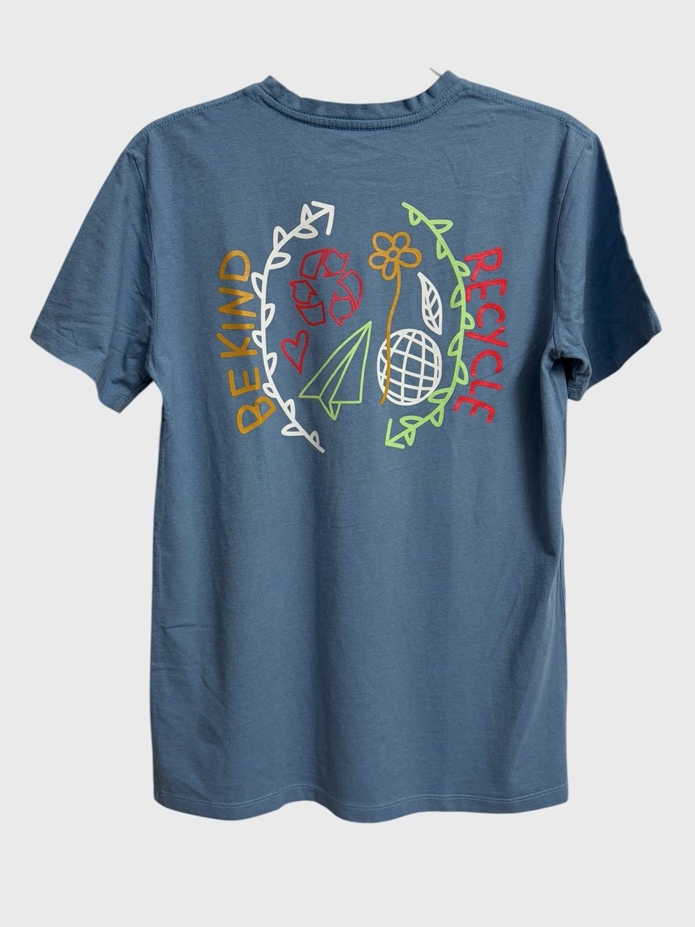 NWT Urban Outfitters Re.Purpose Be Kind Recycle T-Shirt S Blue Comfy Soft Tee